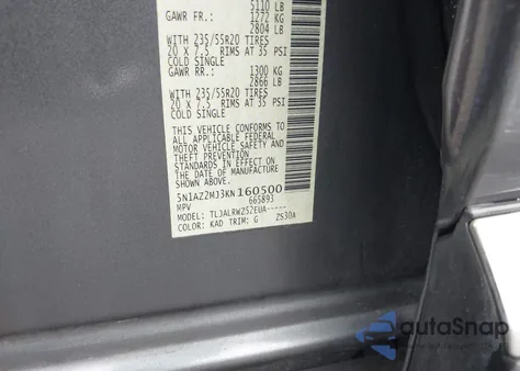 2019 Nissan Murano Sl from USA, damaged, VIN 5N1AZ2MJ3KN160500
